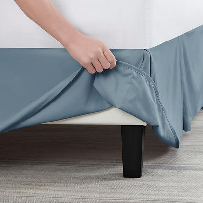 Nestl Stone Blue Bed Skirt Queen Size - Image 5