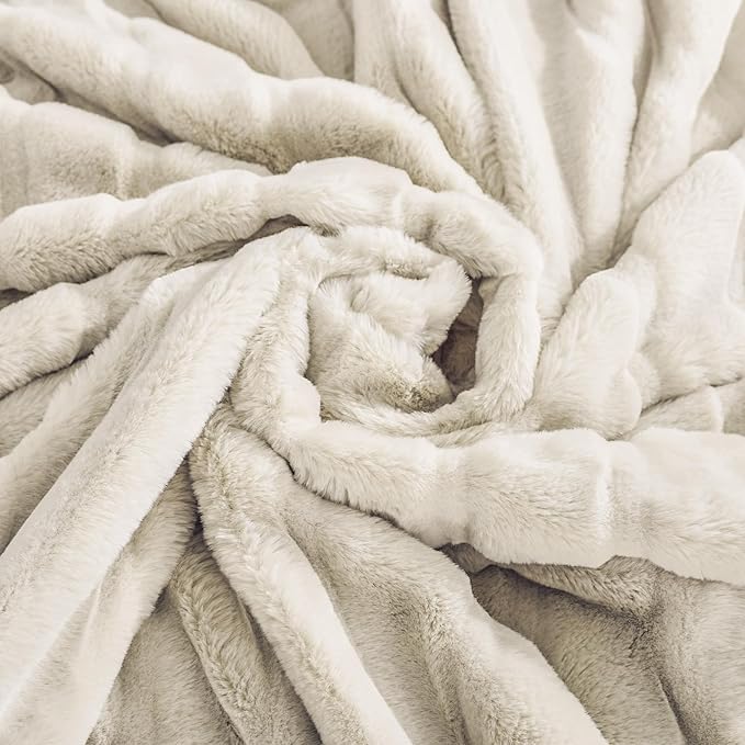 NEXHOME PRO Faux Fur Throw Blanket, Cozy Fluffy Soft Blanket or Couch Sofa Bed - Image 3