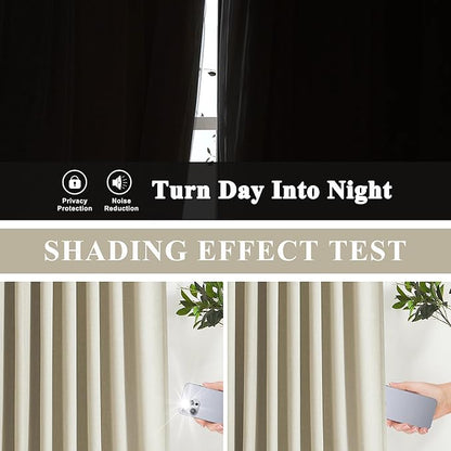 Vision Home Sand Pinch Pleated Full Blackout Curtains Linen Blended Room - Image 4