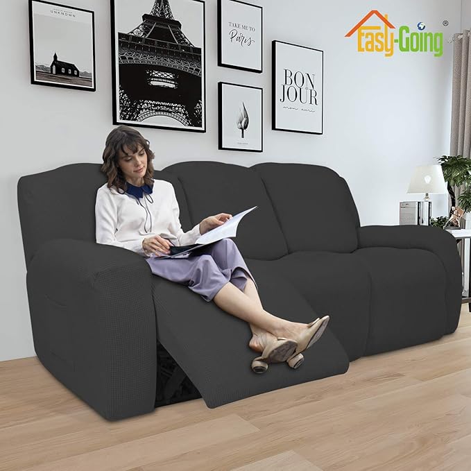 Easy-Going 8 Pieces Recliner Sofa Stretch Sofa Slipcover Sofa Cover Furniture - Image 2