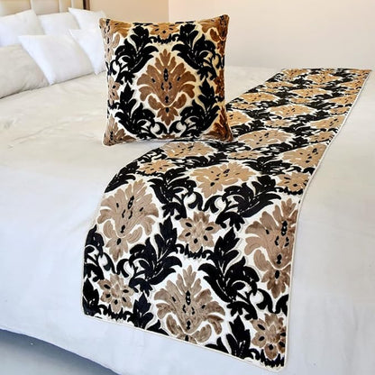 The HomeCentric King/Queen/Twin Brown Decorative King 90"x18" Bed Runner - Image 4
