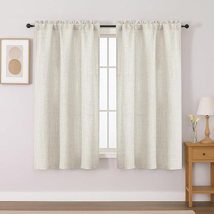 Gwine Natural Short Curtains 45 Inch Length by Gwine