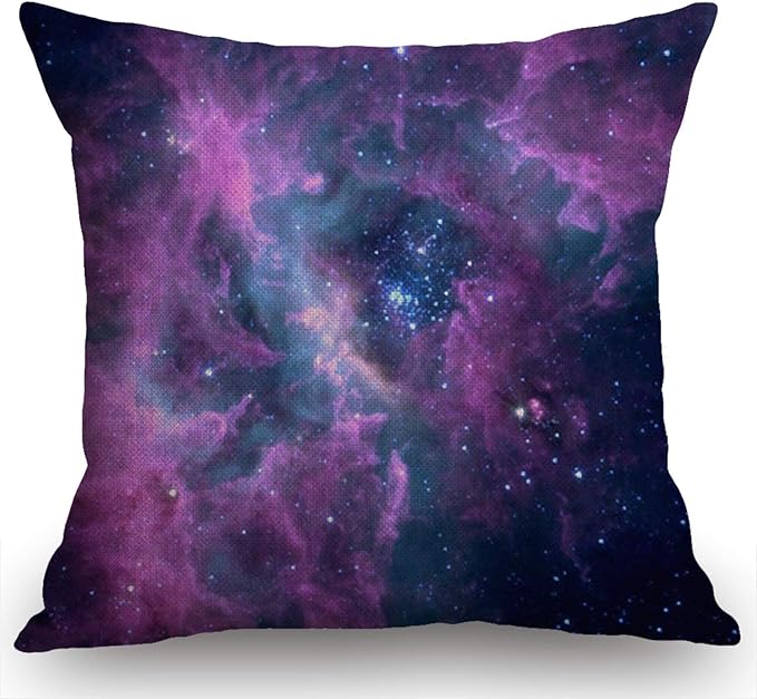 Swono Galaxy Nebula Decorative Cotton Linen Throw Waist Pillow Case Cushion - Image 5