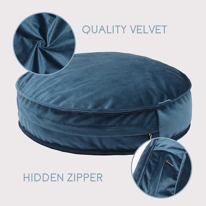 Round Floor Pillow Cover Velvet Throw Seating Pouf Yoga Meditation Cushion - Image 4