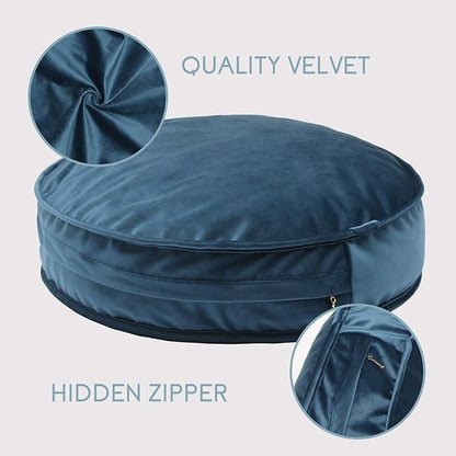 Round Floor Pillow Cover Velvet Throw Seating Pouf Yoga Meditation Cushion - Image 4