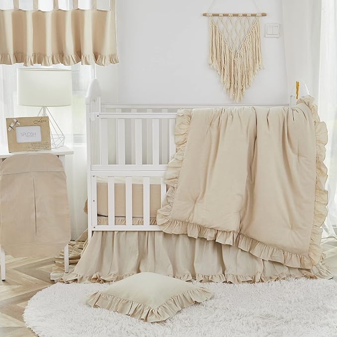 Brandream Boho Bohemian Girl Baby Nursery Crib Bed Skirt Dust Ruffle - Image 2