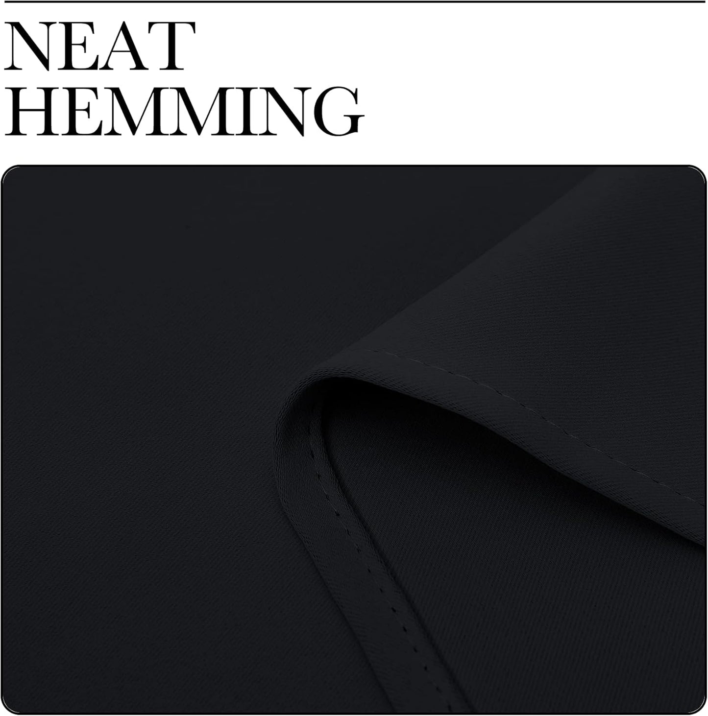 NICETOWN Halloween Pitch Black Solid Thermal Insulated Grommet Blackout Curtains/Drapes for Bedroom Window (2 Panels, 42 inches Wide by 63 inches Long, Black)