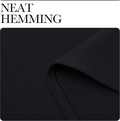nicetown black blackout curtains for bathroom 42" wide, front angle view