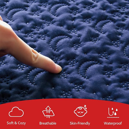 Waterproof Pack and Play Mattress Cover 2 Pack, Soft Quilted Pack and Play - Image 2