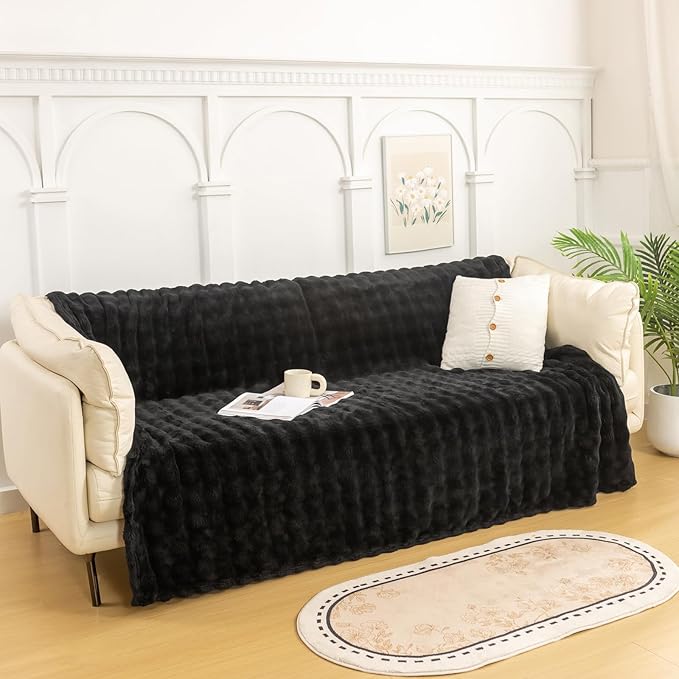 YUSOKI Luxury 3D Bubble Throw Blanket 3.1lb, All Ages, Home Decoration - Image 3