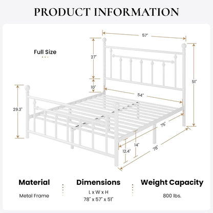 sha cerlin 14" full size metal platform bed shown in use