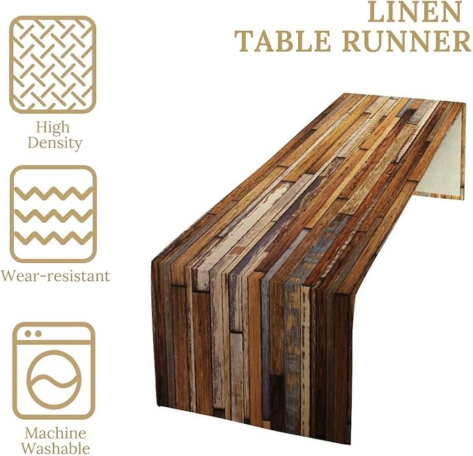 Rustic Barn Door Table Runner Colorful Farmhouse Wooden Multicolor Western Wood - Image 7