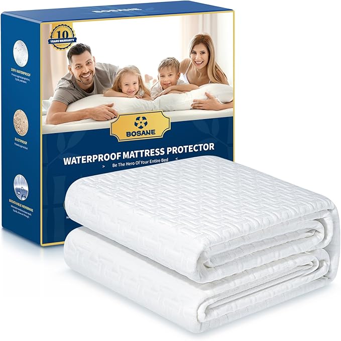 Premium 100% Waterproof King Mattress Protector Breathable Cooling 3D Air by BOSANE