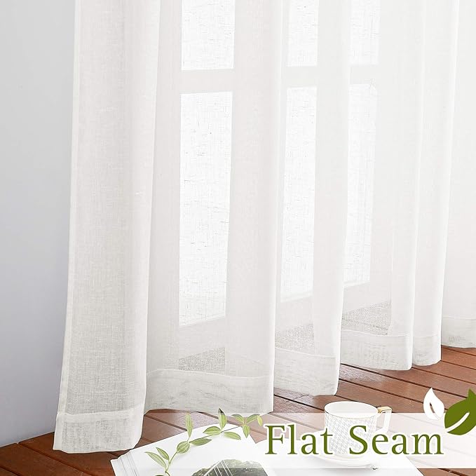 NICETOWN Faux Flax Linen Sheer Curtains - Image 6