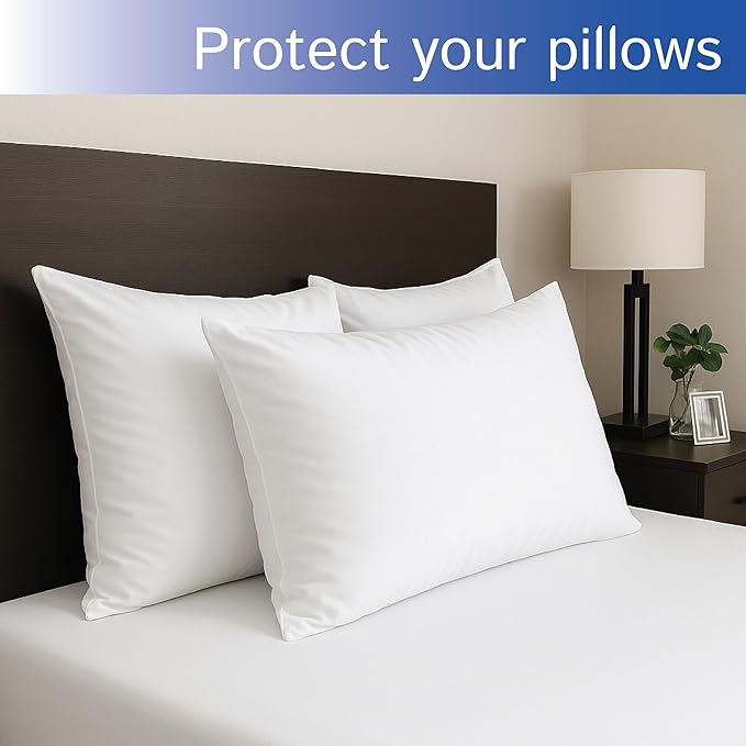 Four Seasons Essentials Waterproof King Pillow Protectors – Zippered Pillow - Image 4