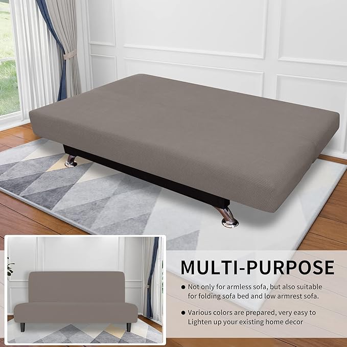 Easy-Going Stretch Futon Slipcover Armless Futon Bed Cover Furniture Protector - Image 4