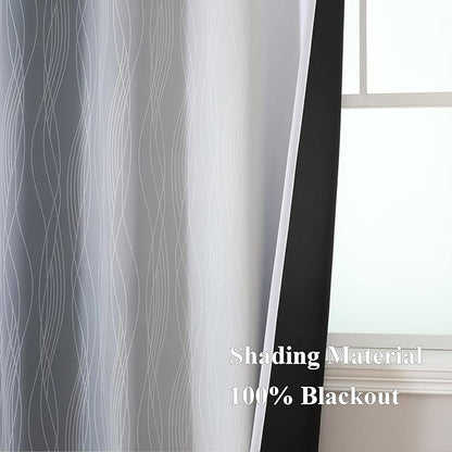 Estelar Textiler Grayish White and Grey Blackout Curtains - Image 5