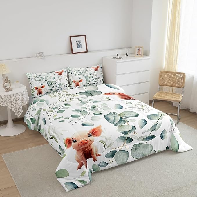 Erosebridal Kawaii Pig Bedding Full Size - Image 3