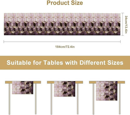 Purple Modern Marble Table Runner - Image 2