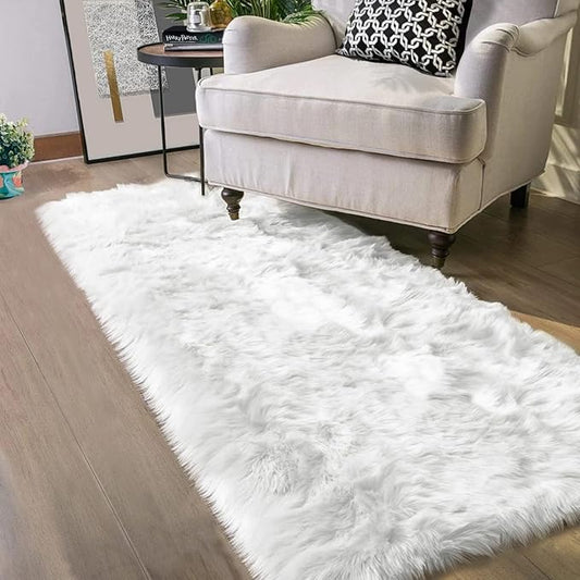 Latepis Runner Rugs for Hallway 2x10 White Faux Fur Rug Sheepskin Rugs for by Latepis