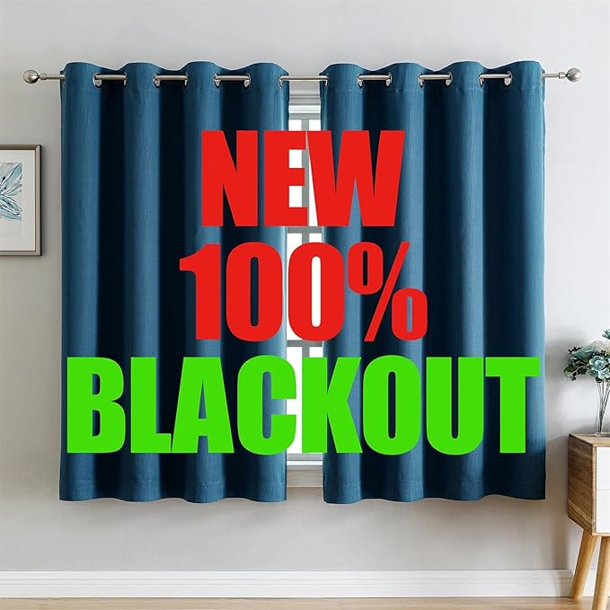 G2000 100% Blackout Curtains for Bedroom Living Room 63 Inch Length Peacock by G2000