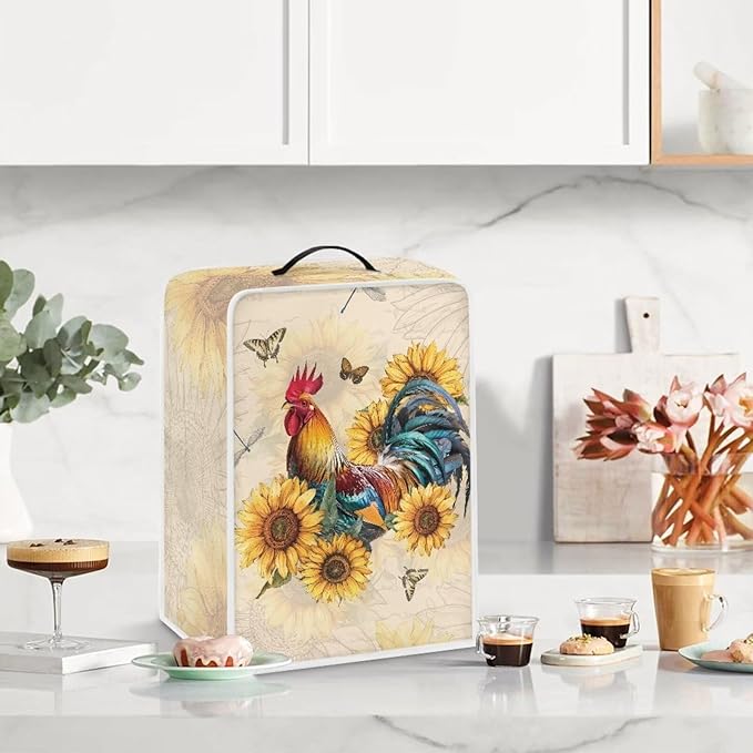 Mumeson Butterfly Rooster Coffee Maker Cover, Dust Resistant Washable Covers - Image 3