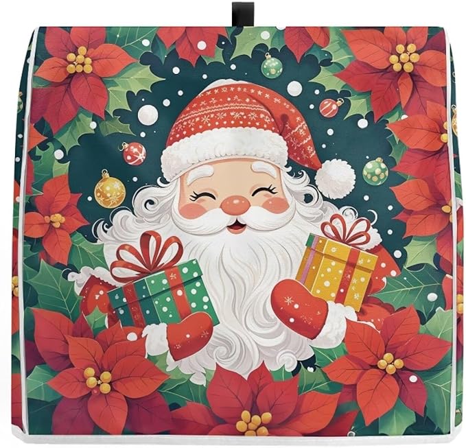 Santa Claus Stand Mixer Cover Dust Protective Poinsettia Stand Mixer Covers - Image 7