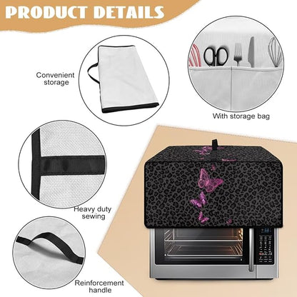 Butterfly Leopard Print Microwave Oven Dust Cover Heavy Duty Microwave Oven - Image 6