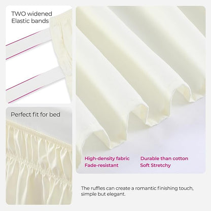 RIMELA Butter Yellow Bed Skirt King Size 15 Inch Drop, Elastic Bed Skirting - Image 6
