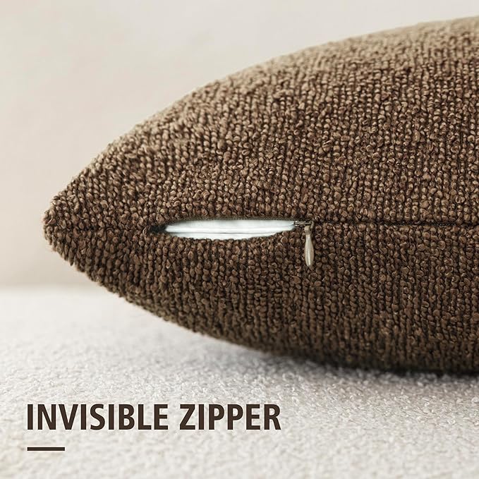 Foindtower Decorative Textured Boucle Throw Pillow Covers Accent Solid Pillow - Image 2