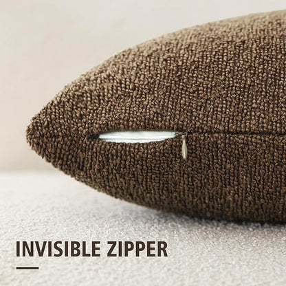 Foindtower Decorative Textured Boucle Throw Pillow Covers Accent Solid Pillow - Image 2