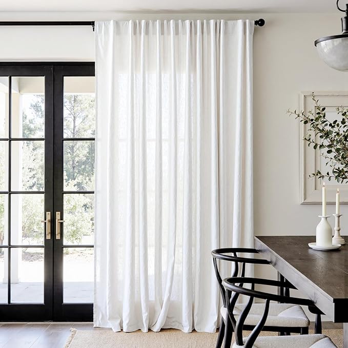 jinchan Linen Blend Curtain 96 inch Length 1 Panel by JINCHAN
