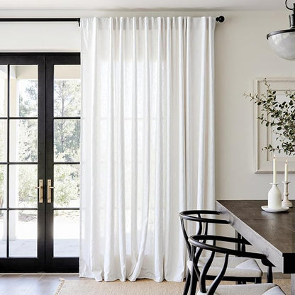 jinchan Linen Blend Curtain 96 inch Length 1 Panel by JINCHAN