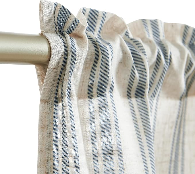 jinchan Striped Linen Kitchen Curtains 36 Inch Cafe Tier Curtains Balanced - Image 4