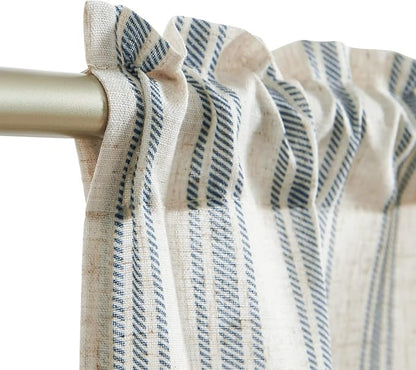 jinchan Striped Linen Kitchen Curtains 36 Inch Cafe Tier Curtains Balanced - Image 4