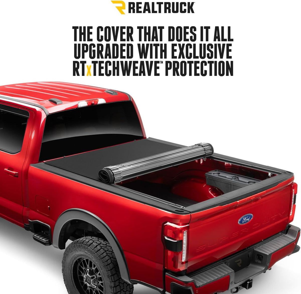 realtruck truxedo sentry ct hard rolling truck bed shown in use