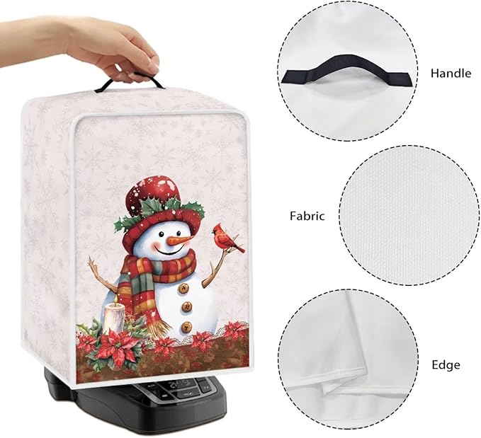 Christmas Coffee Maker Cover, Cute Snowman Cardinal Coffee Dust Protector - Image 5