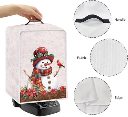 Christmas Coffee Maker Cover, Cute Snowman Cardinal Coffee Dust Protector - Image 5