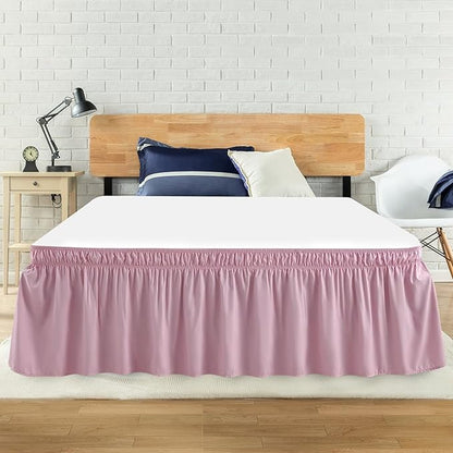 King Bed Skirt, Elastic Wrap Around Bed Skirt King Size, Bed Skirts by ANARACHON
