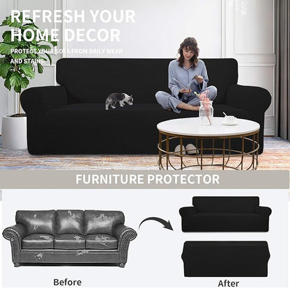 Easy-Going Stretch Oversized Chair Sofa Slipcover 1-Piece Couch Sofa Cover - Image 4