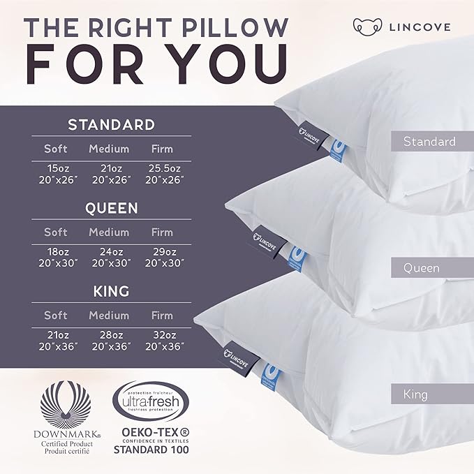 Lincove Signature 100% Canadian White Down Pillow - Image 5