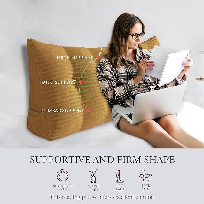Wedge Headboard Pillow Dorm Room Reading Pillow Back Support - Image 3