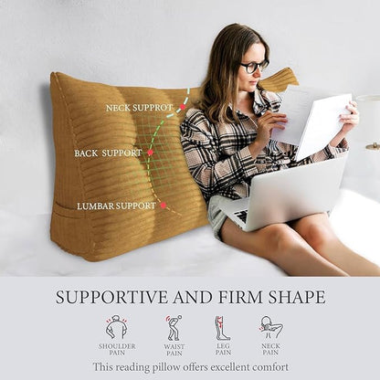 Wedge Headboard Pillow Dorm Room Reading Pillow Back Support - Image 3