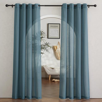 NICETOWN Sheer Linen Curtains 84 inch Long by NICETOWN