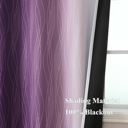 Estelar Textiler Ombre Blackout Curtains 102 Inches Long 2 Panels Set, Full - Image 5