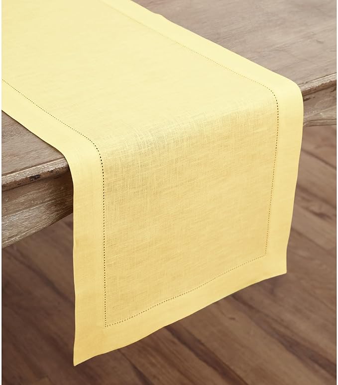 Solino Home Linen Yellow Table Runner 144 Inches Long - Image 2