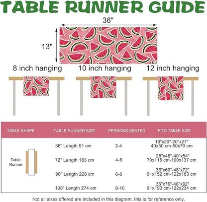 Summer Watermelon Table Runner, Seasonal Indoor Outdoor Home Decor Party Supply - Image 3