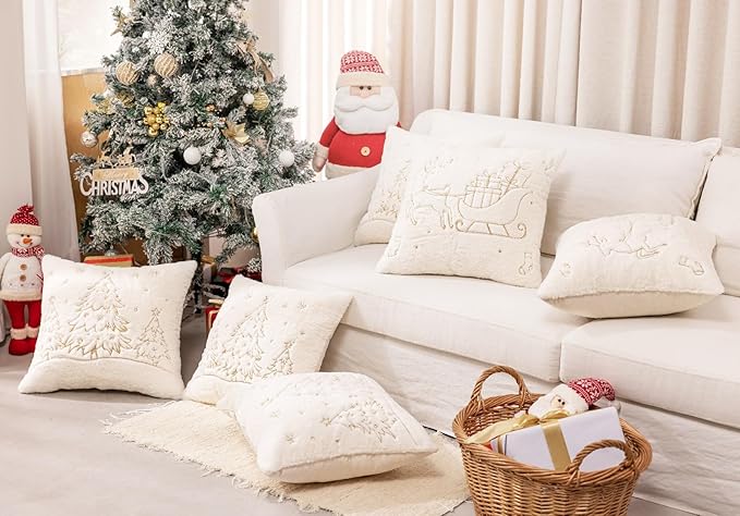 Christmas Embroidered Throw Pillow Cover - Image 2