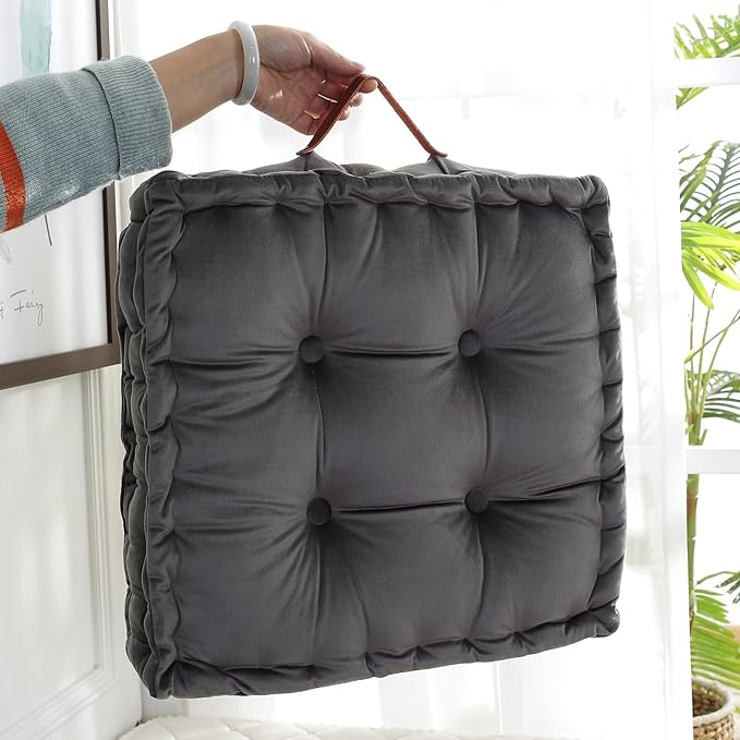 vctops Square Solid Color Velvet Seat Cushion - Image 6
