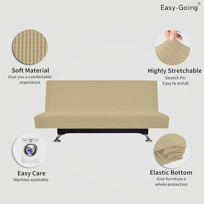 Easy-Going Stretch Futon Slipcover Armless Futon Bed Cover Furniture Protector - Image 3
